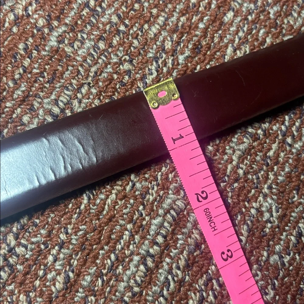 Martin Dingman Men’s Leather Belt silver buckle red brown soft classic office 42